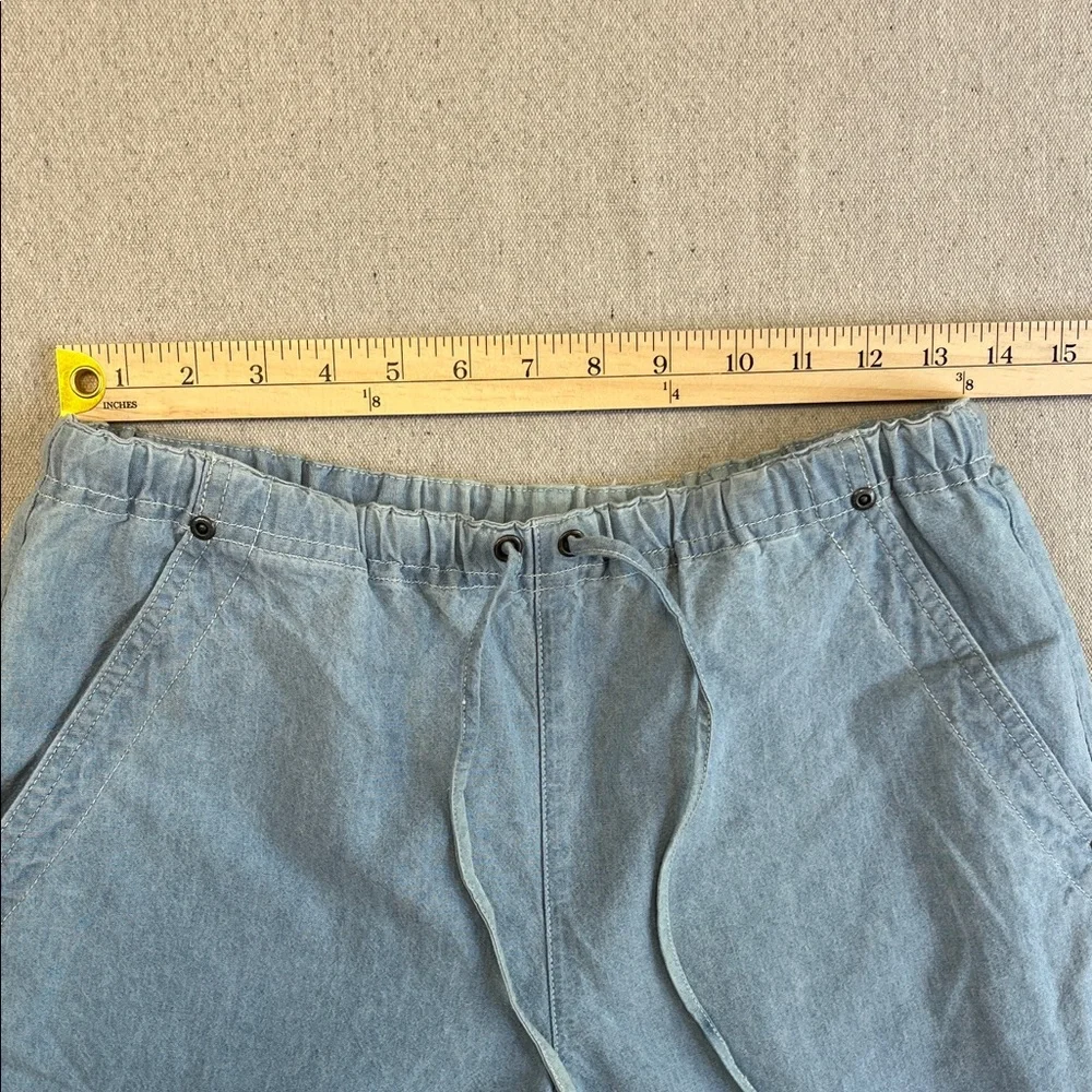 Liz Claiborne Light Blue Denim Drawstring Shorts - Picture 4 of 8